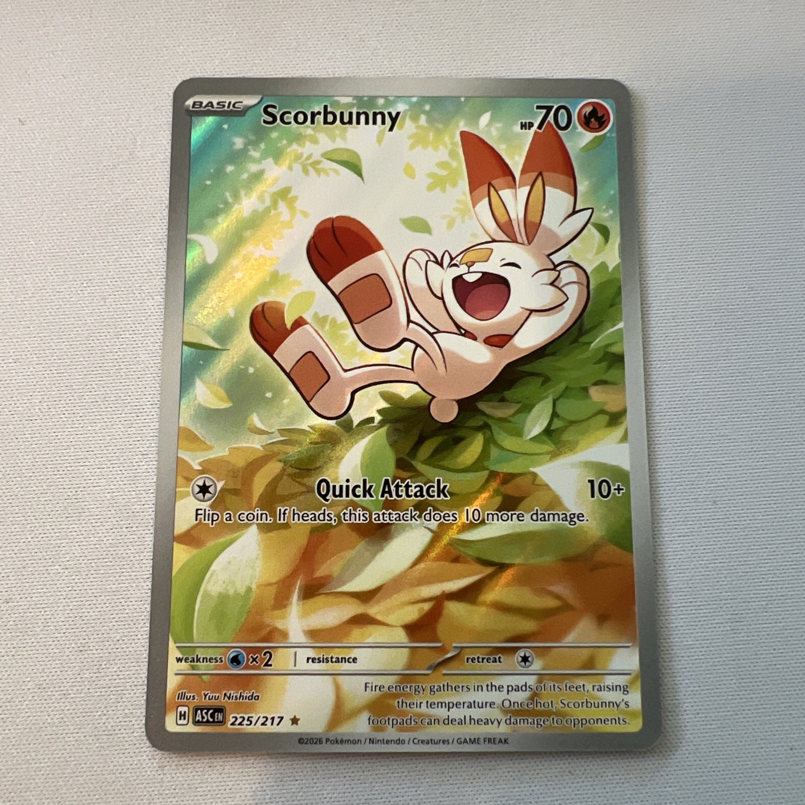 Scorbunny 225/217  Ascended Heroes Pokemon TCG Illustration Rare Holo