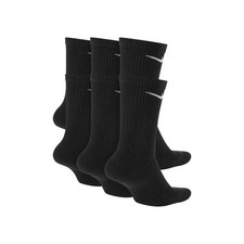 NIKE EVERYDAY PLUS CUSHION CREW 6 PAIR SOCKS BLACK SX6897-010-SIZE M