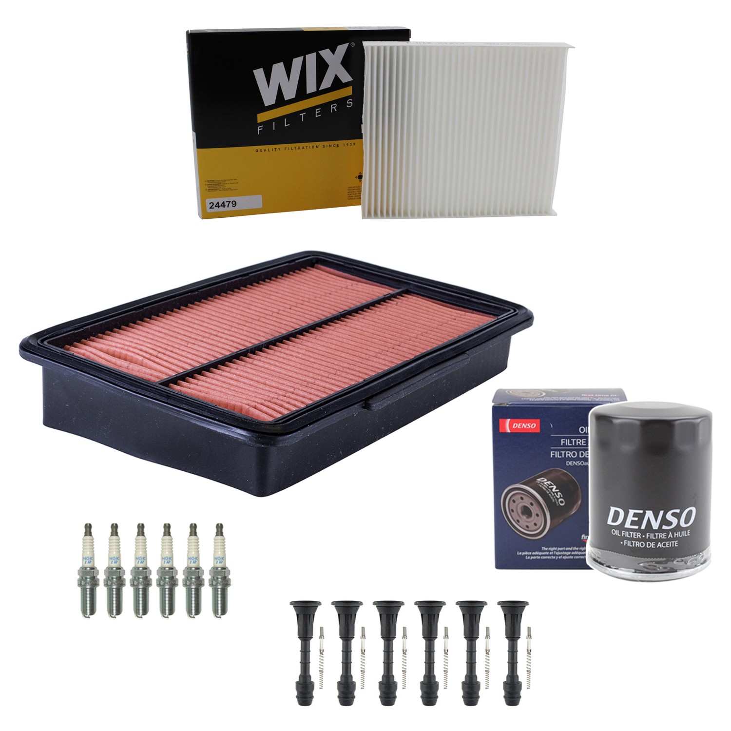 Denso Tune Up Kit NGK 6 Spark Plugs  Boots Kit for Infiniti M35 3.5L V6 VQ35DE