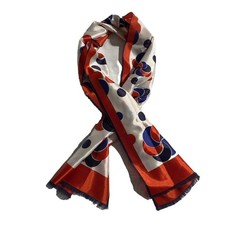 Vtg Baar Beards Scarf Hand Rolled Rayon 1940s Made In Italy 15x31