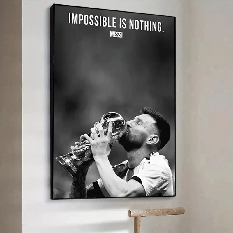 Lionel Messi “Impossible Is Nothing” World Cup Poster, Inspirational Soccer