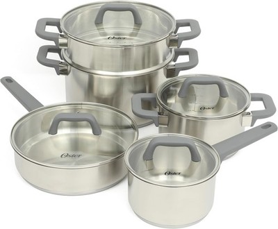 Oster Beauford 9-Piece Stainless Steel 5-Ply Encapsulated Base Cookware Set  