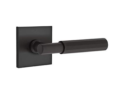 Emtek Select Privacy, Square Rosette, T-Bar Stem, Faceted Handle US19 RH