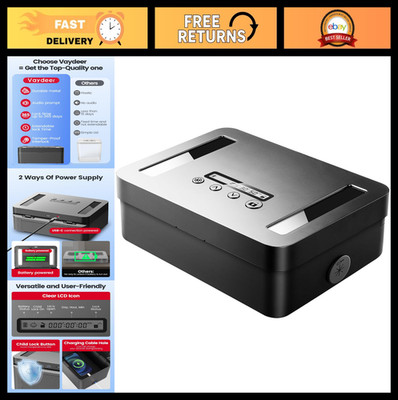 Metal Time Lock Box with Timer - Timed Locking Safe for Phones & Medicine, USB-C