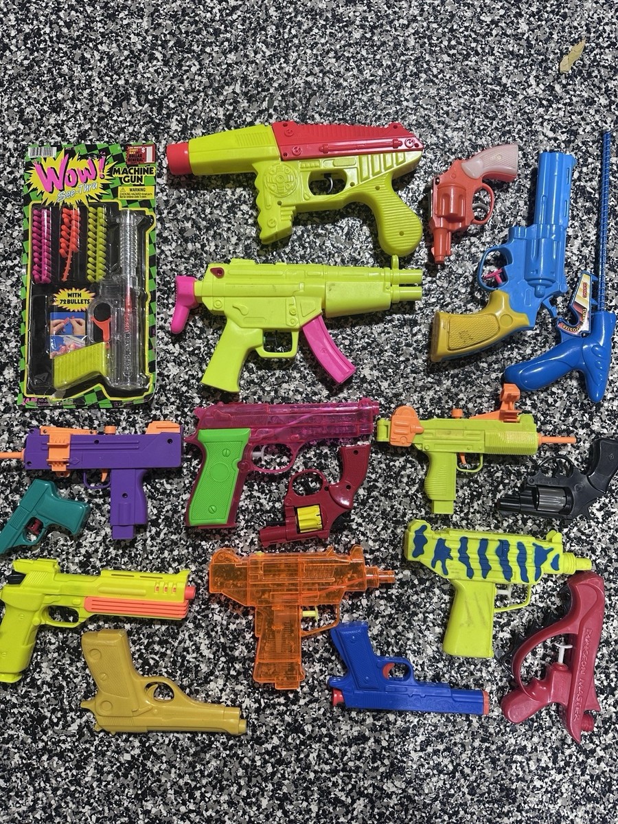 Vintage 80s & 90s Neon Colors Toy Dart Squirt And Cap Guns Laramie