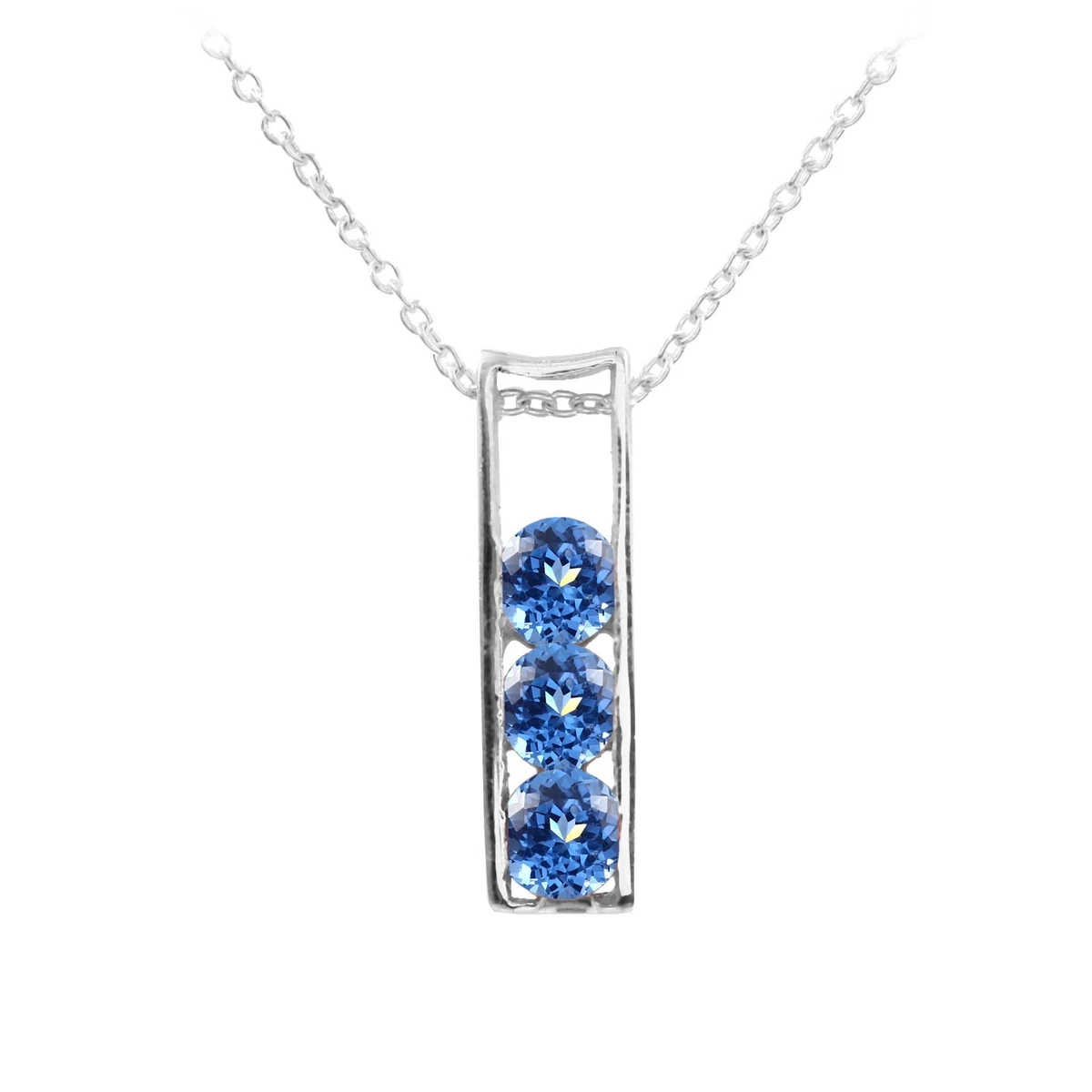 Collana ciondolo color acquamarina e oro giallo catena in argento dorato | Gioi