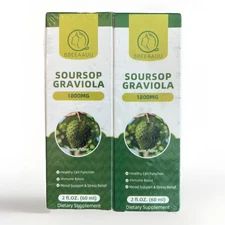 2X Soursop Graviola Liquid Drop for Cell Support  Immune Boost Mood Support