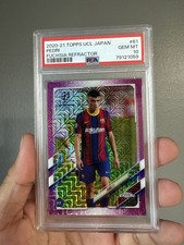 Pedri PSA 10 2020 Topps Chrome /125 Uefa Fuchsia Refractor 61 Barcelona Rookie