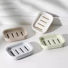 1/2/5pcs Portable Soap Dishes Double-layer Plastic Soap Box Household Bathroom D