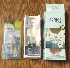 New Lot of 2 Refills: Air Wick Crisp Breeze & Yankee Candle Splash of Rain  Rare