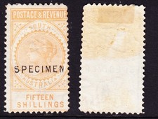 1207 South Australia 10/-  Long Type. Scarce 19mm Specimen. Half gum
