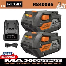 For Ridgid R840087 8.0Ah Lithium Battery PACK Rigid 18 Volt R840085 Power Tools
