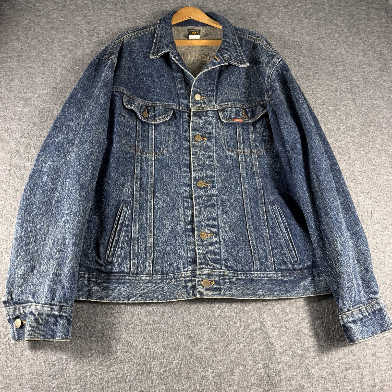 Lee, Vintage 1980’s 90’s Lee Denim Trucker Jacket Size 1XL T Made In USA