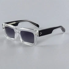 Sunglasses Acetate Eyeglasses Frames Gradient Lens Square Wide Rim Men Women