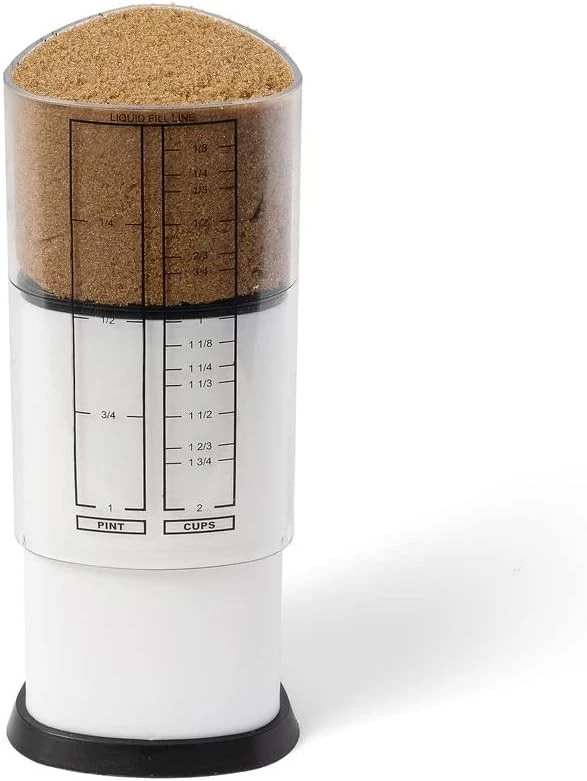 2 Cup Tri Adjust A-Cup Easy Pour Measuring Cup 3.25x3.25x6" Black/White
