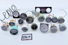 Vintage Auto Gauges LOT Oil Pressure Volt Amp Temp VDO Jegs SW Moon Gauges C32
