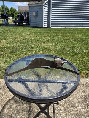 Vintage Signed David Lesser metal art sculpture cat condition used