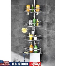 Rust Resistant Shower Caddy Tension Pole 4 Tier Adjustable Storage Organizer New