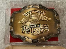 Vintage Harley-Davidson "Made in USA Est. 1903" Belt Buckle Metal Original Case
