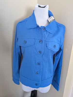 Bahama Mama Blue Sz. S Jacket Like Button Shirt Ladies NEW Slight Distressed