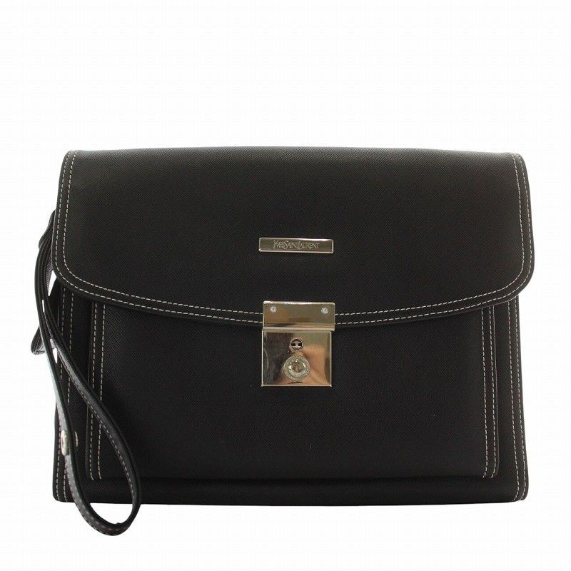 Autentica pochette Yves Saint Laurent s borsa con accessori in metallo argentato