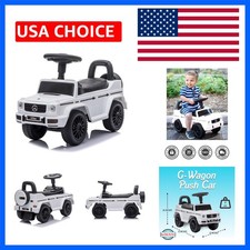 Kids Outdoor Stroller Mercedes G-Wagon Push Car with Working Lights, Horn, an...