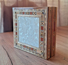 Schmuckkasten antik Schatulle orientalische Mosaik-Holztruhe mit Perlmutt