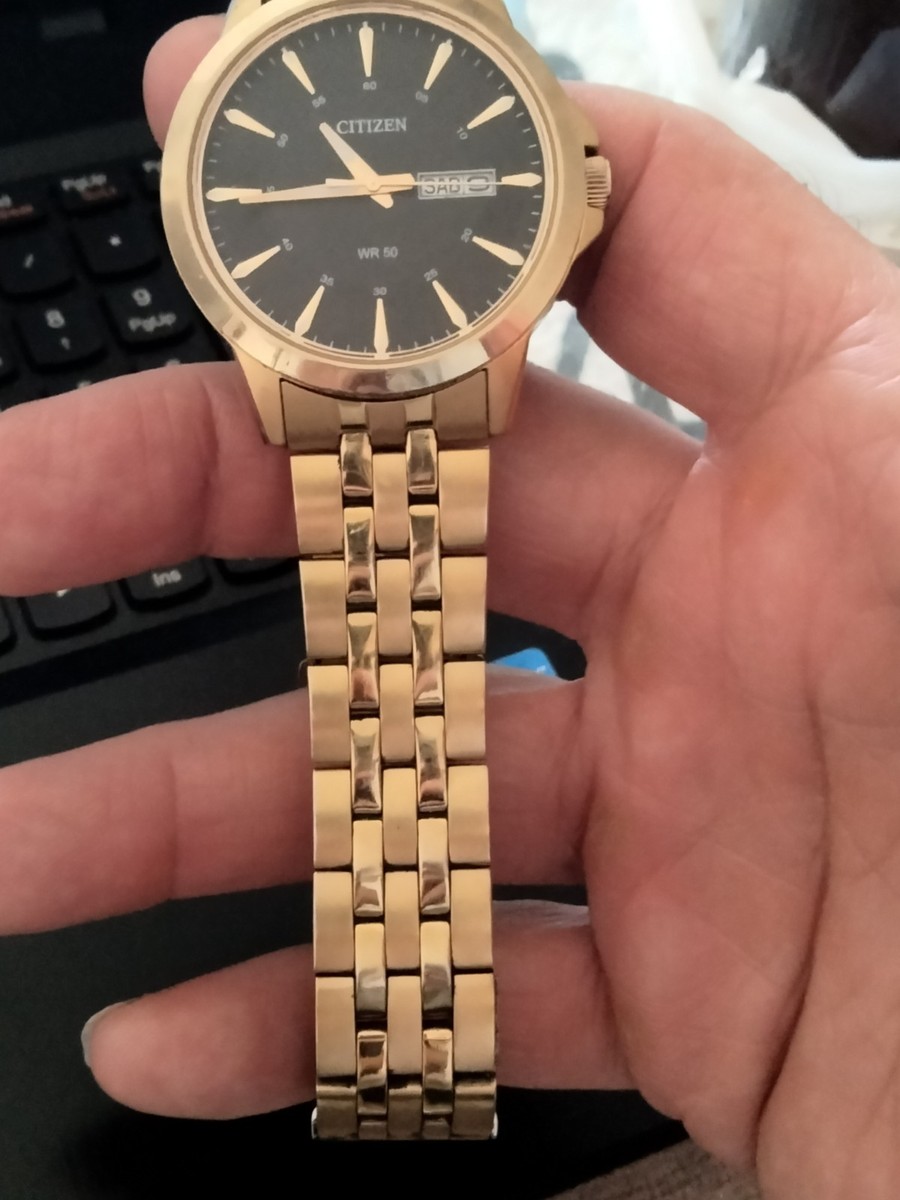 CITIZEN MEN GOLD QUARTZ 38MM WR-50 8