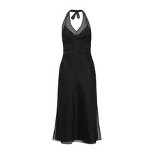 PRADA Womens Midi Dress Halter Neck Tie Sleeveless Re Edition Black 44 RRP 3060