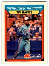 1988 Topps Kmart Memorable Moments #19 Tim Raines Montreal Expos BASEBALL Cards