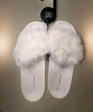 I.N.C. SLIPPERS Women's Sz 11- 12 Pool Slides White International Concepts NWT