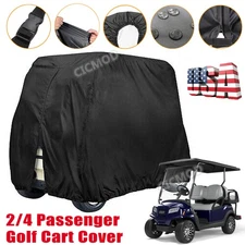 Black Waterproof Golf Cart Storage Cover 2/4 Passenger for EZGO Club Car Yamaha