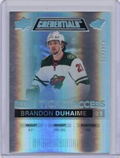 2021-22 Upper Deck Credentials - Debut Ticket Access Brandon Duhaime #64 /999