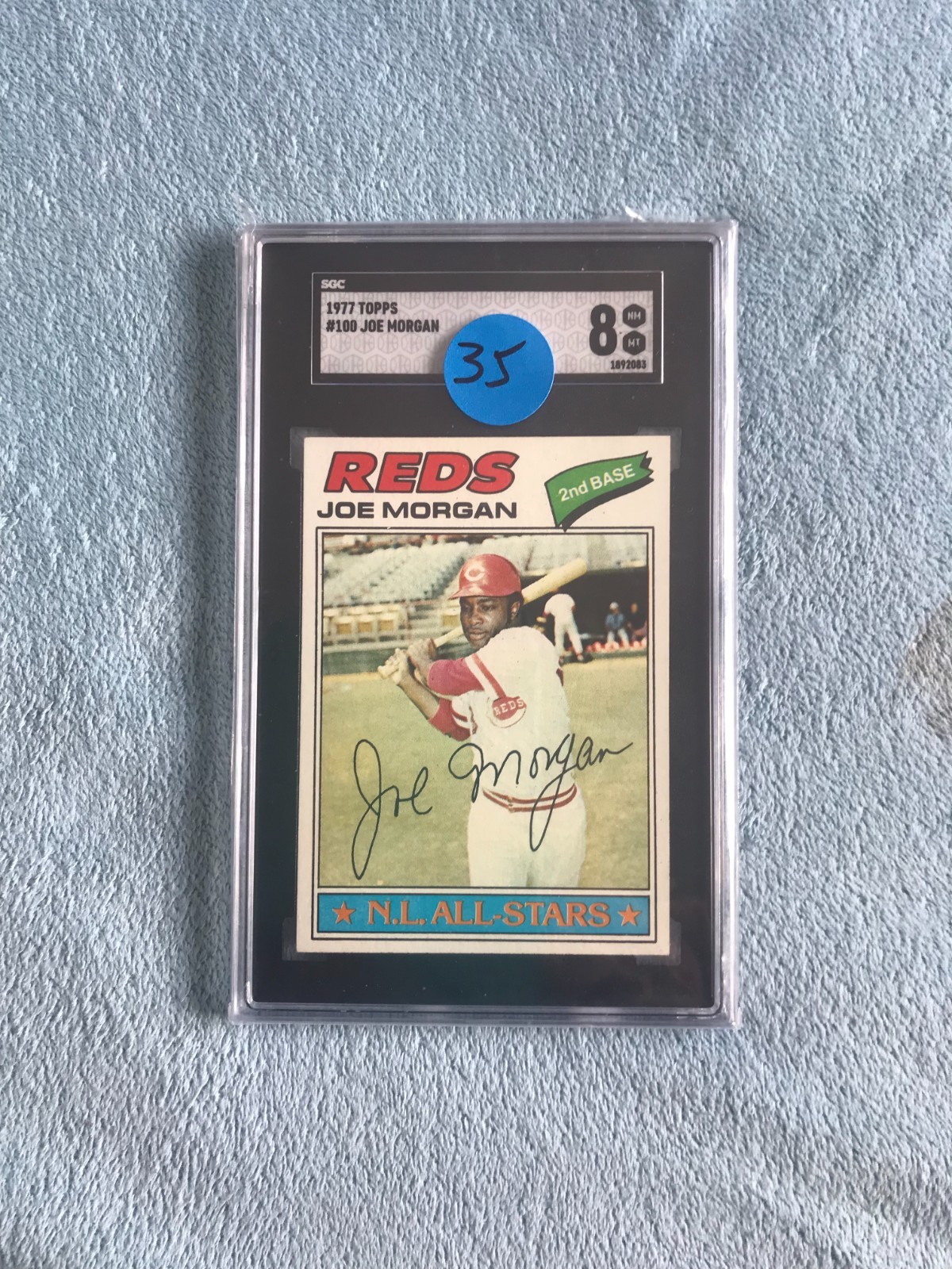 1977 Topps #100 Joe Morgan Cincinnati Reds HOF SGC 8 (NM-MT)  CENTERED