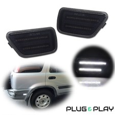 Parachoques trasero LED blanco humo para Honda CR-V 1997-2001 luces de señalización laterales 2X