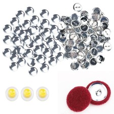 60Pcs Craft Cover Button Kit with Tools, Blank Making Supplies 0.87"