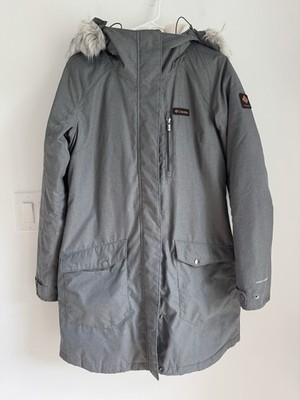 Columbia Suttle Mountain Long Jacket Women s M Gray Parka Insulated Omni Heat