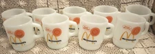 Set of 9 McDonalds "Good Morning" Coffee Mugs,  Anchor Hocking Fire King 1970'S
