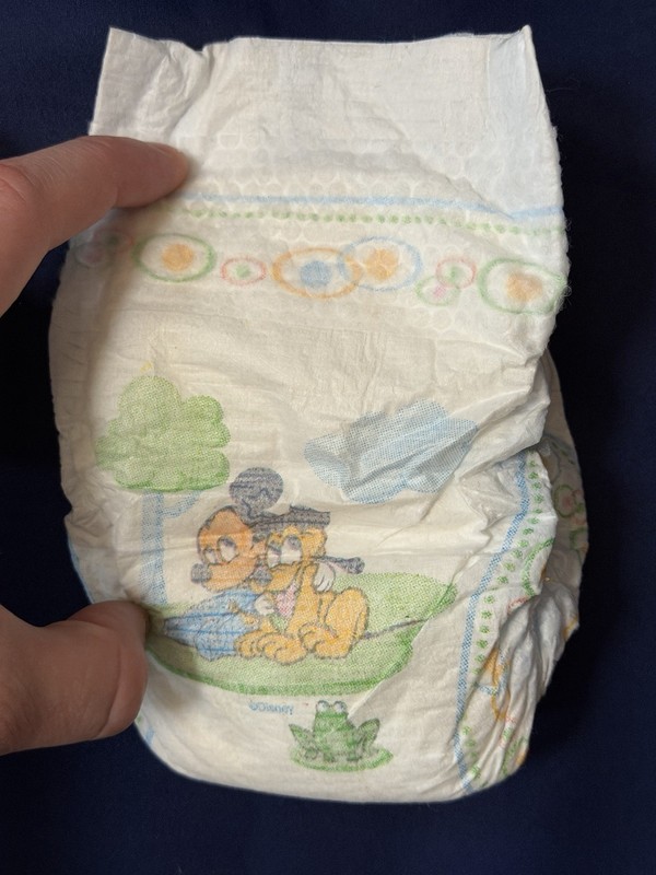 Vintage Huggies Size 1 Baby Diaper - Mickey Mouse And Pluto