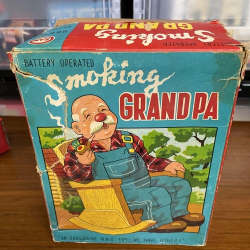 Marusan Tin Toy Smoking Grand Pa Figure W/BOX F/S FEDEX - Picture 13 of 16