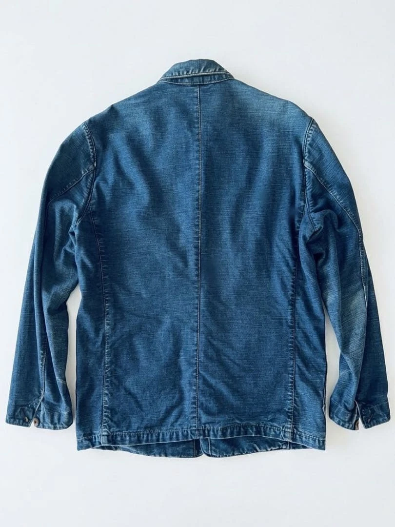 45R 45rpm R-by45rpm Indigo Coverall Jacket Denim Work Coat Size L Vintage Japan - product detail image 2