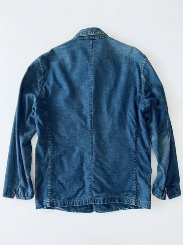 45R 45rpm R-by45rpm Indigo Coverall Jacket  Denim Work Coat Size L Vintage Japan image 2