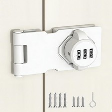 White Keyless Combination Lock - Cabinet Lock Password Rotary Hasp Locks for ...