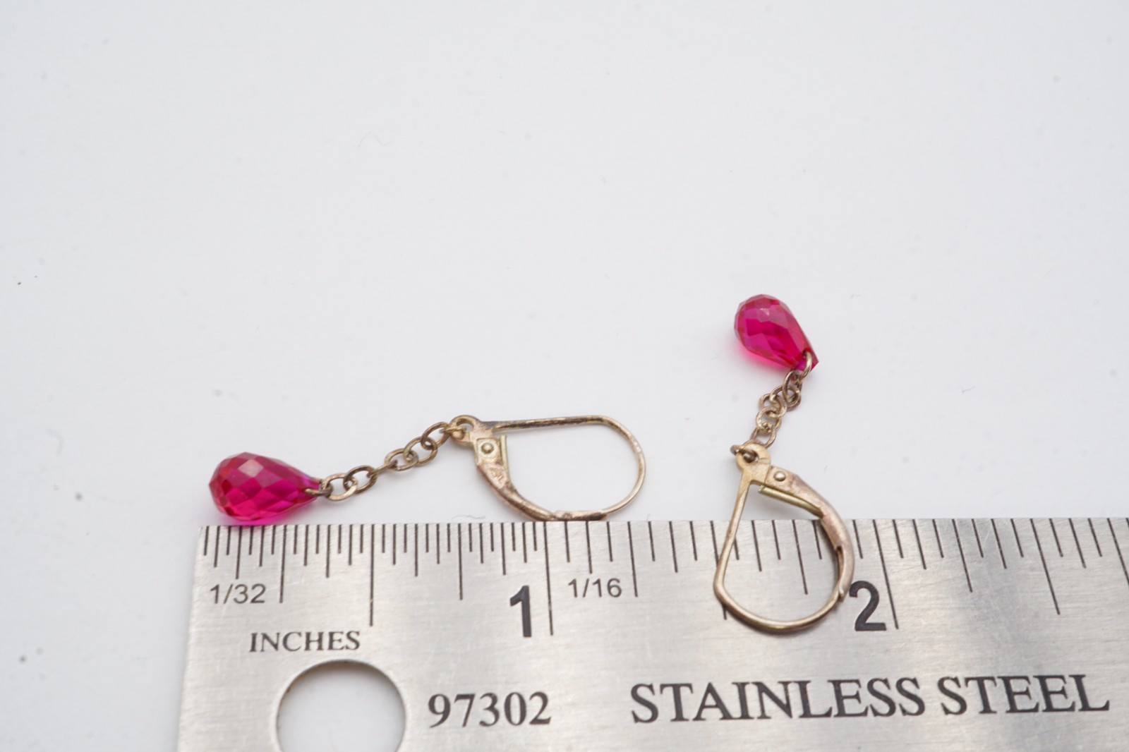 Sterling Silver 925 Lab-Created Ruby Earrings - image 7