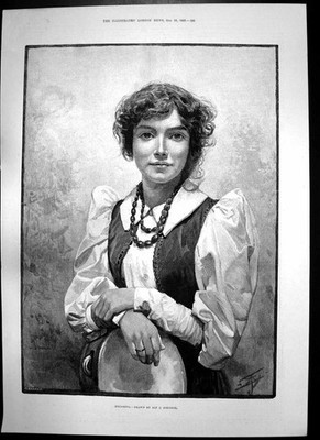 Antiker alter Druck Brunetta A Johnson Katzenschau Kristallpalast Lord Vivian 1893