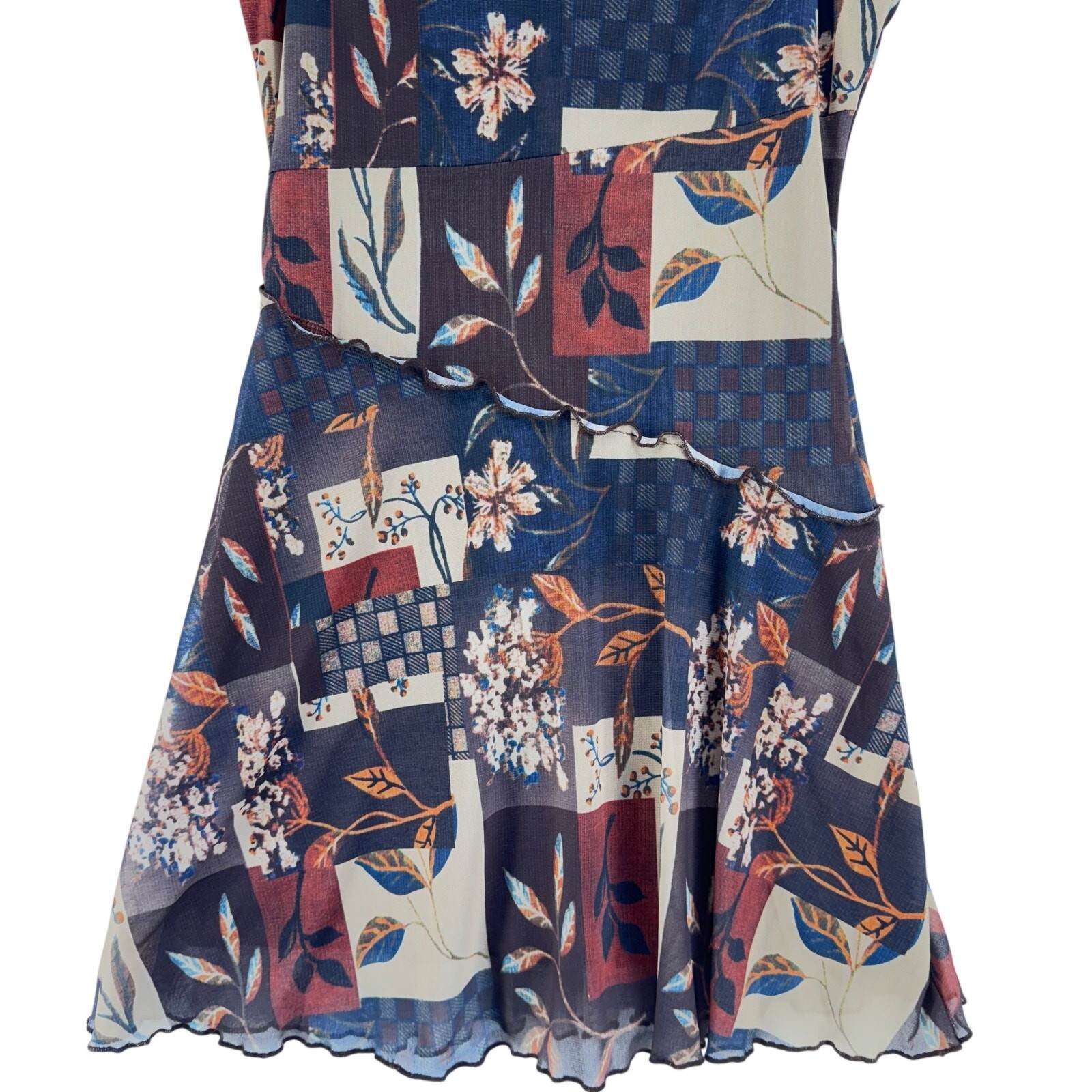 Cider Patchwork Mini Dress Size Large Adjustable … - image 6