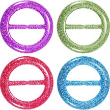Hestya 4PCS 80s Party T-Shirt Clips Round Scarf Ring Clips Assorted Colors