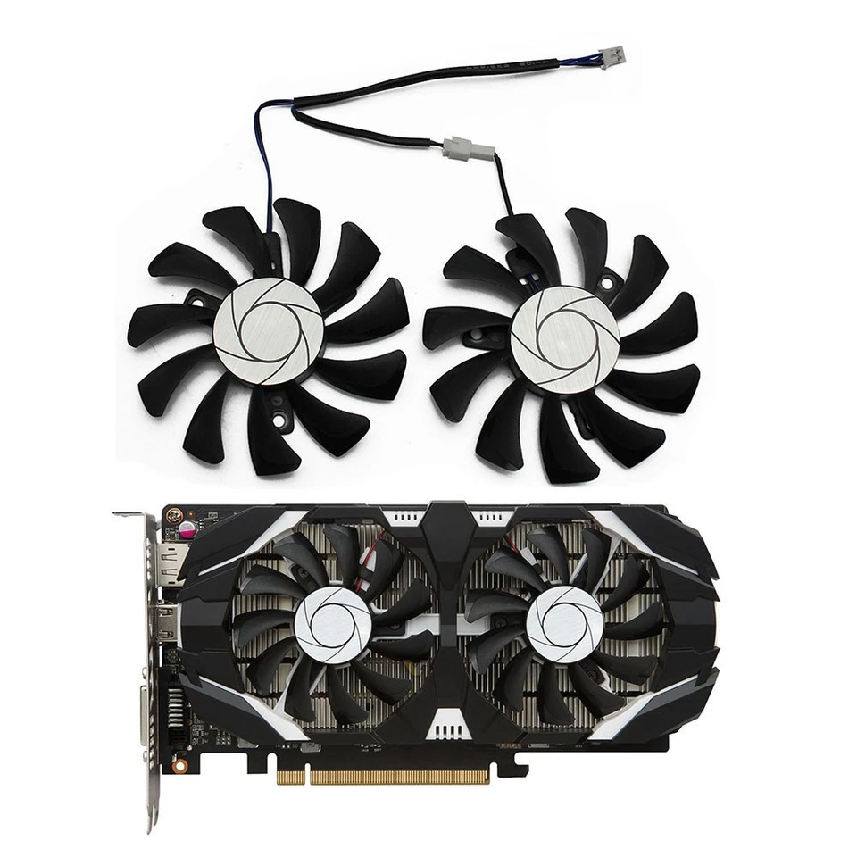HA8010H12F-Z 75MM 2Pin GTX1050Ti GPU Cooler DUAL Fan for   GTX8447 - Image 2 of 4