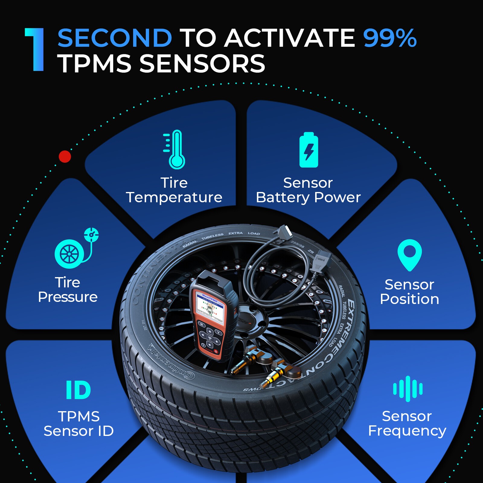 Autel MaxiTPMS TS508WIFI Dispositivo Diagnostico TPMS TPMS Programmazione Sensore Pressione Pneumatici foto 6