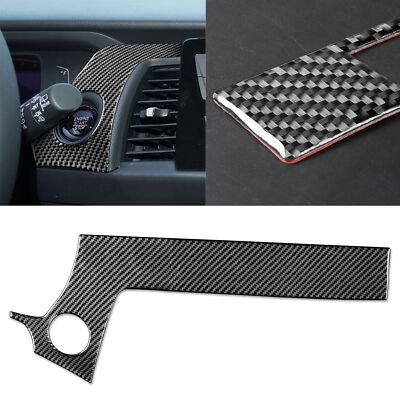 Carbon Fiber Interior Start Stop Key Hole Panel Trim for Honda Fit 2020-22 Black